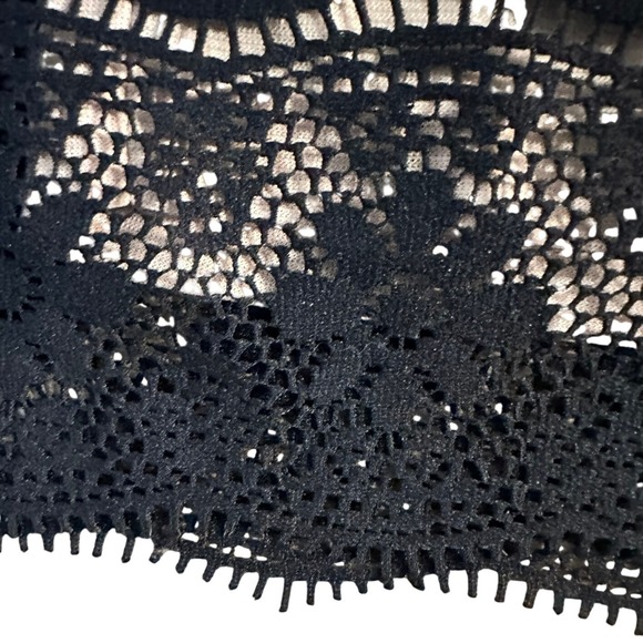 ECI Lace Blouse‎ Women 6 Black Empire Waist Short Sleeve Scoop Neck Whimsigoth - Picture 10 of 16